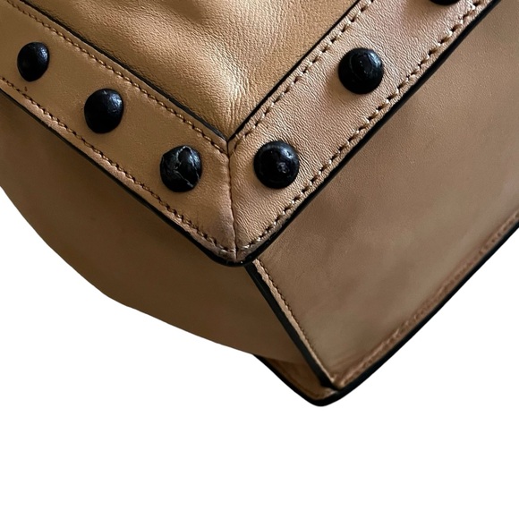 Loeffler Randall Women's Edgy Beige Studded Large Work Tote Purse - Picture 12 of 16